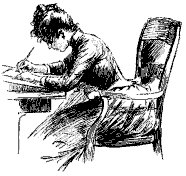 Victorian woman writing
